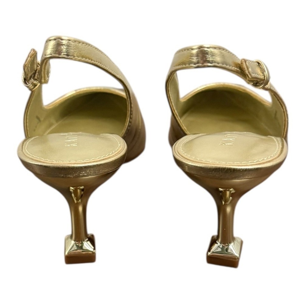 Katy Perry The Oceanview‎ Slingback Heels Softy Nappa Gold Champagne 7.5 NIB - Picture 6 of 10